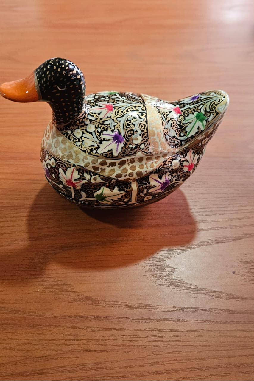 HAND MADE PAPIER MACHE DUCK 4 Inches - Image 3